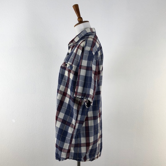 Eddie Bauer Blue & Red Plaid Button Down Shirt - Picture 2 of 6